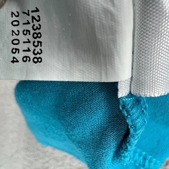 J Jill WearEver Women Wrap Dress Medium Blue Collared Long Sleeve Ruched Stretch - Picture 8 of 13